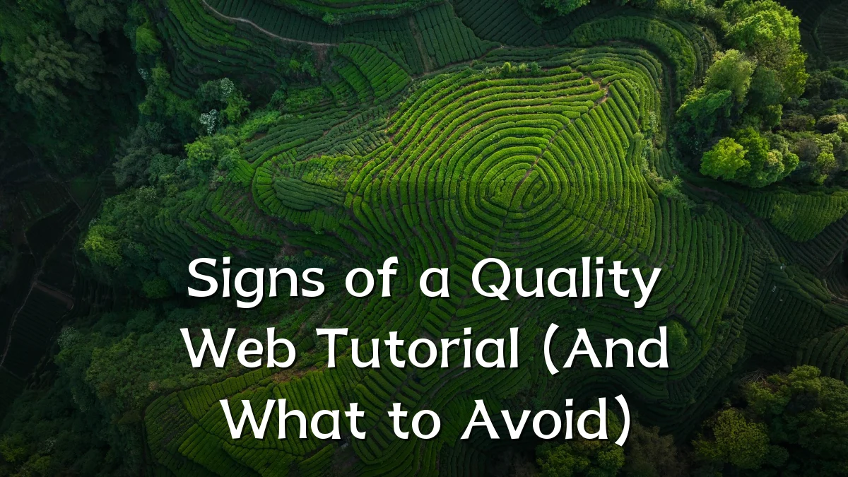 Signs of a Quality Web Tutorial (And What to Avoid)