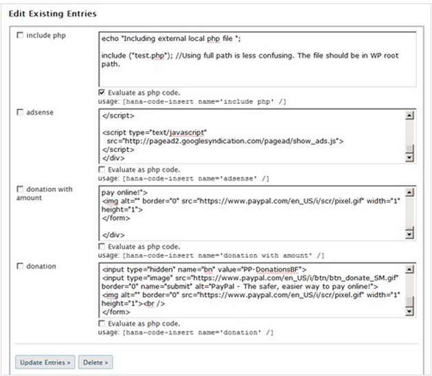 Hana Code Insert