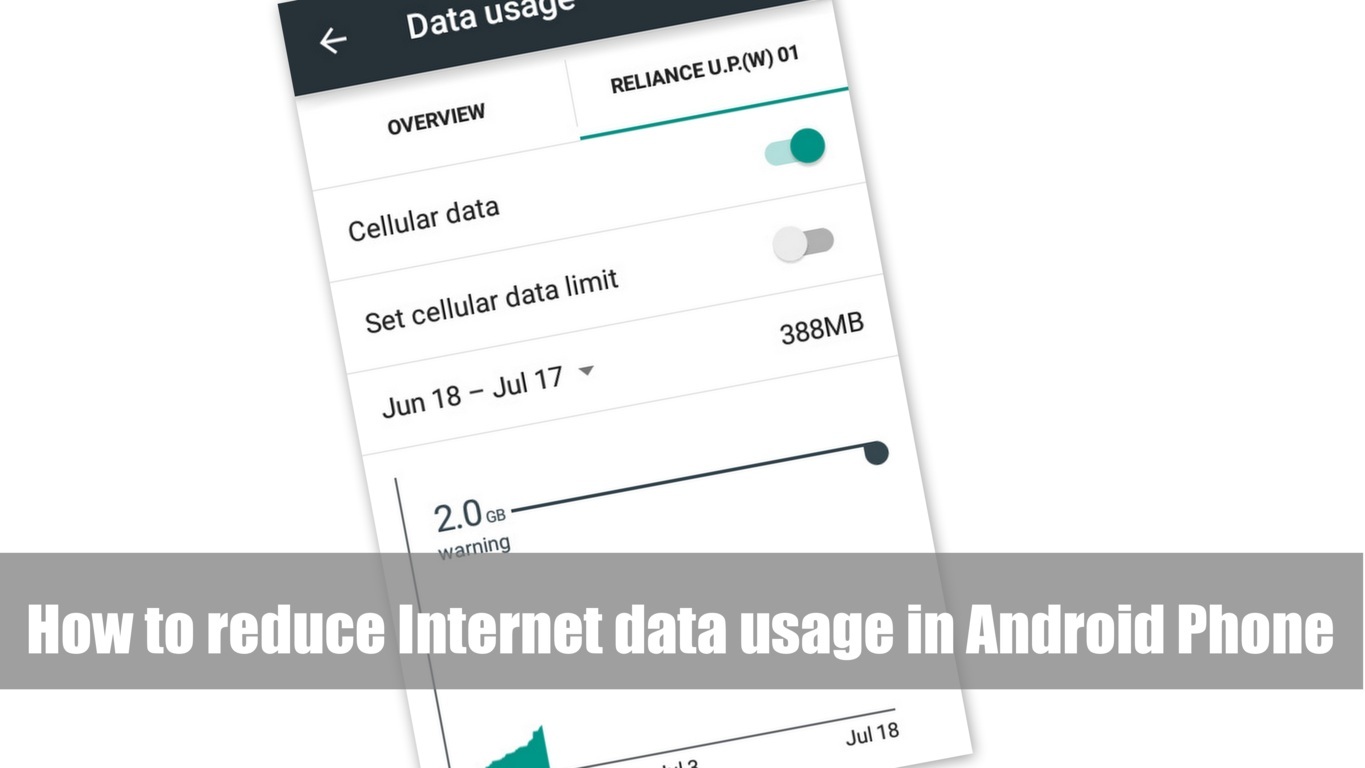 How to reduce Internet data usage in Android Phone